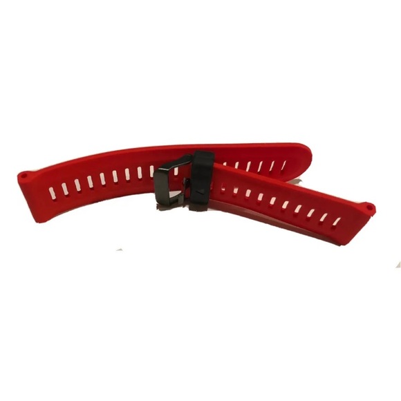Watch Band 25mm Red Black Silicone Rubber Replacement 4 Nixon 51-30 Strap Garmin - Picture 10 of 10